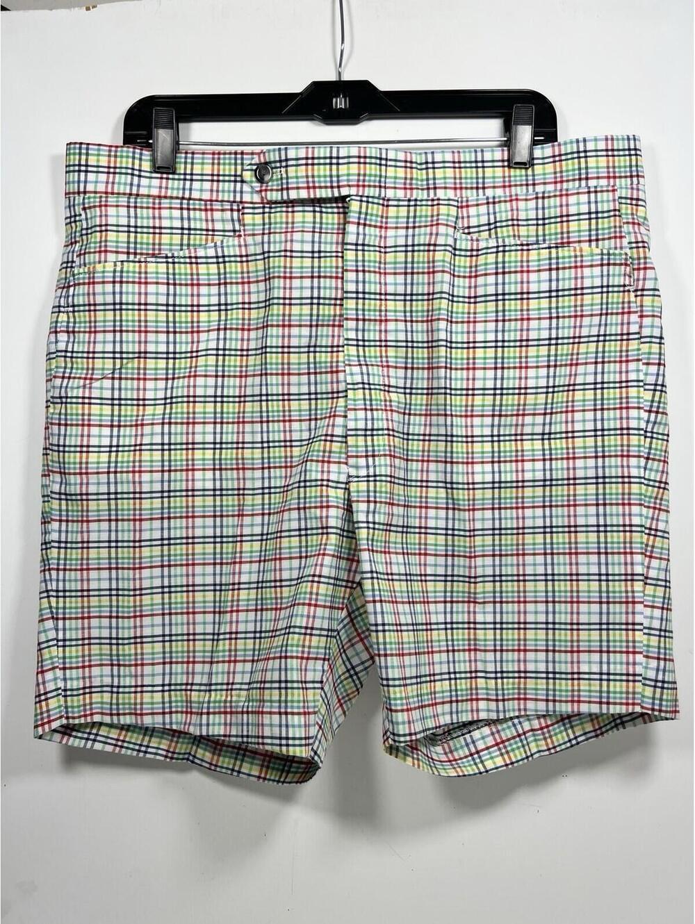 Vintage Divots Golf Shorts Men Size 38 Plaid Preppy Colorful